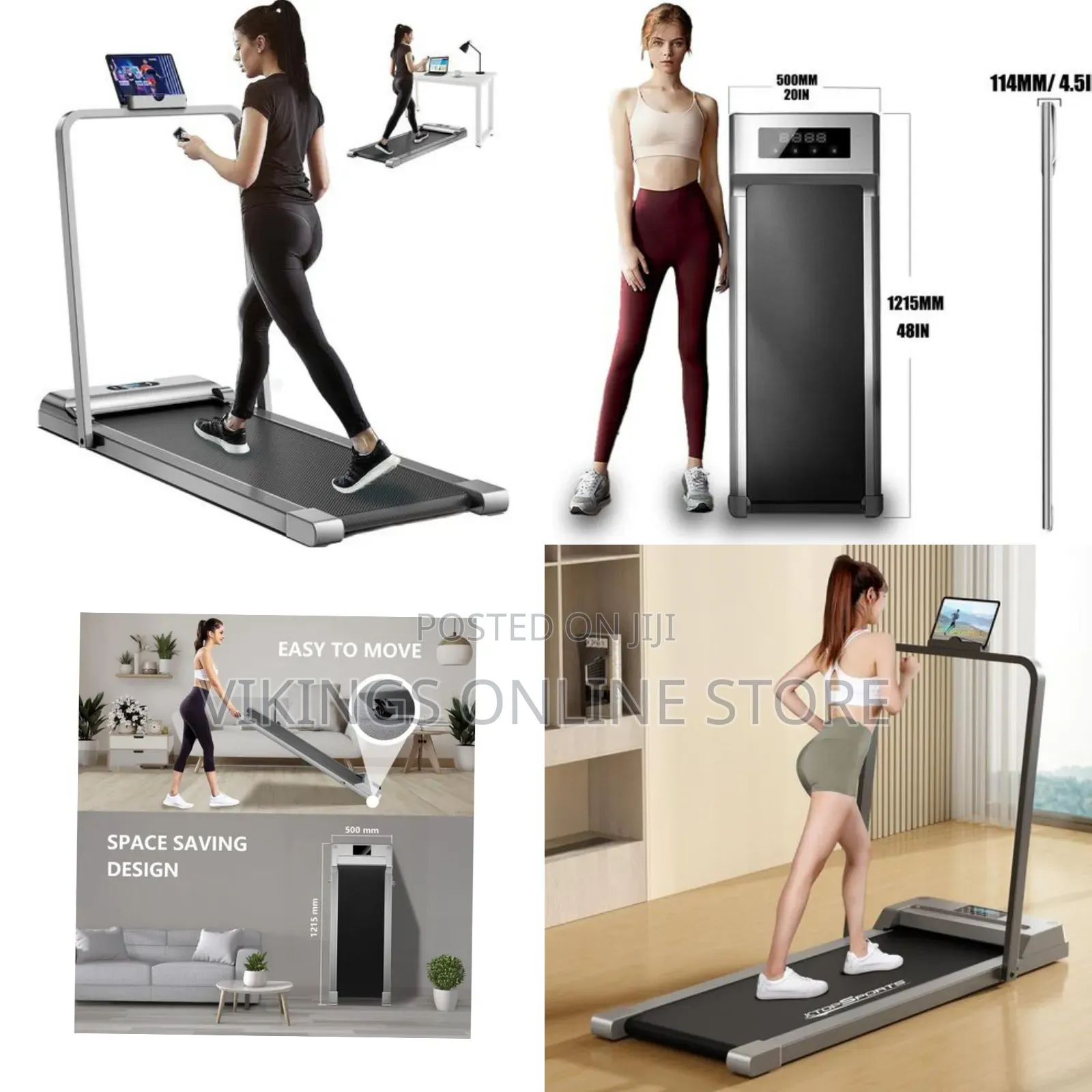 Electric Treadmills for Home, Adjustable Speed Portable Under Desk