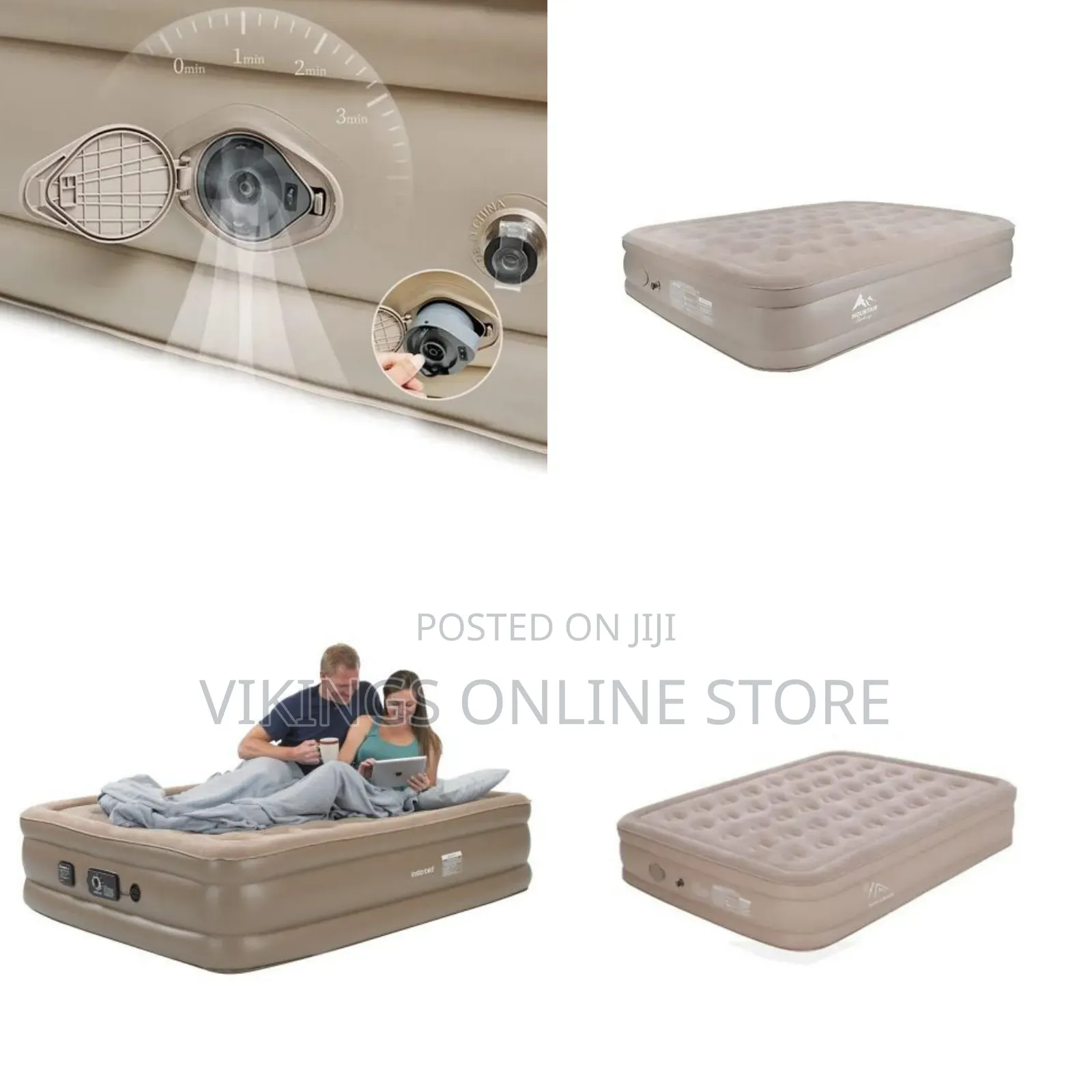 190x99x40cm Double Portable Mountain Air Mattress With Built-in Pump