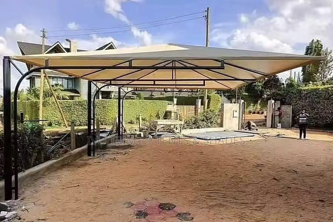 A Modern Cantilever Pyramid Car Parking Shade