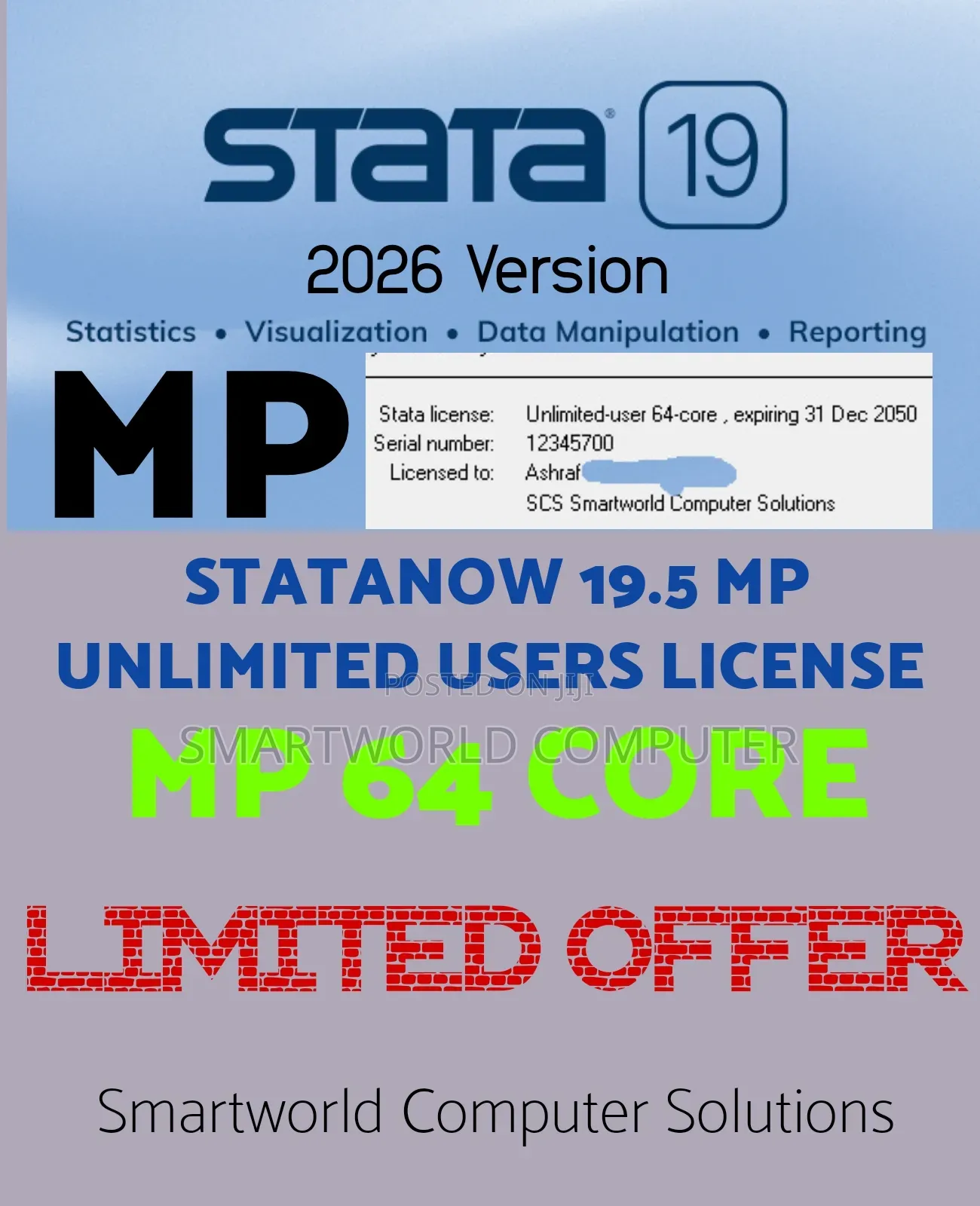Statanow 19.5 Mp/Se Unlimited Users Perpetual License, Mega Discount