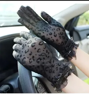 Leopard Print Sheer Mesh Gloves