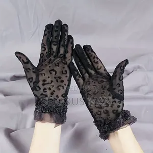Leopard Print Sheer Mesh Gloves