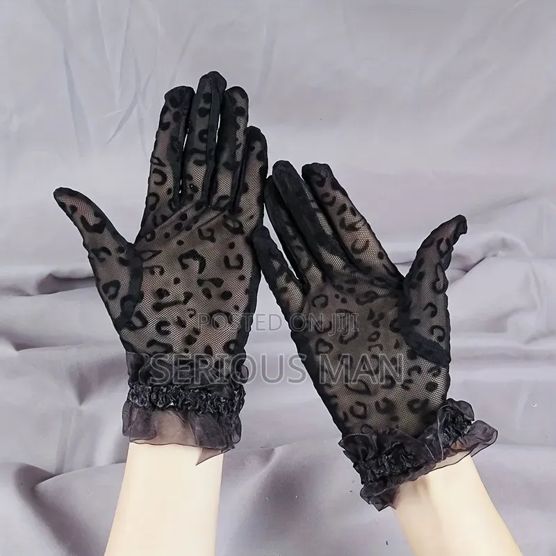 Leopard Print Sheer Mesh Gloves