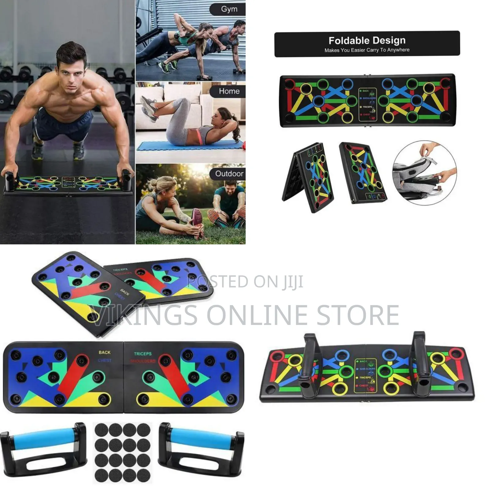 Body Building Push Up Rack Board Fitness Equipment With Color-Coded