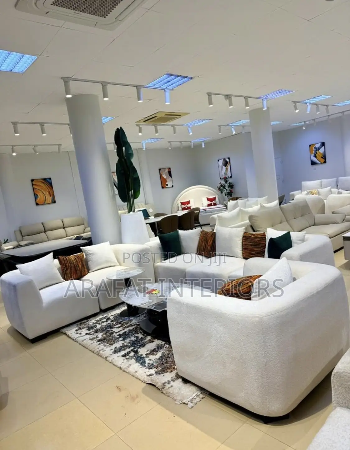 Modern White Bouclé Modular Sofa Set