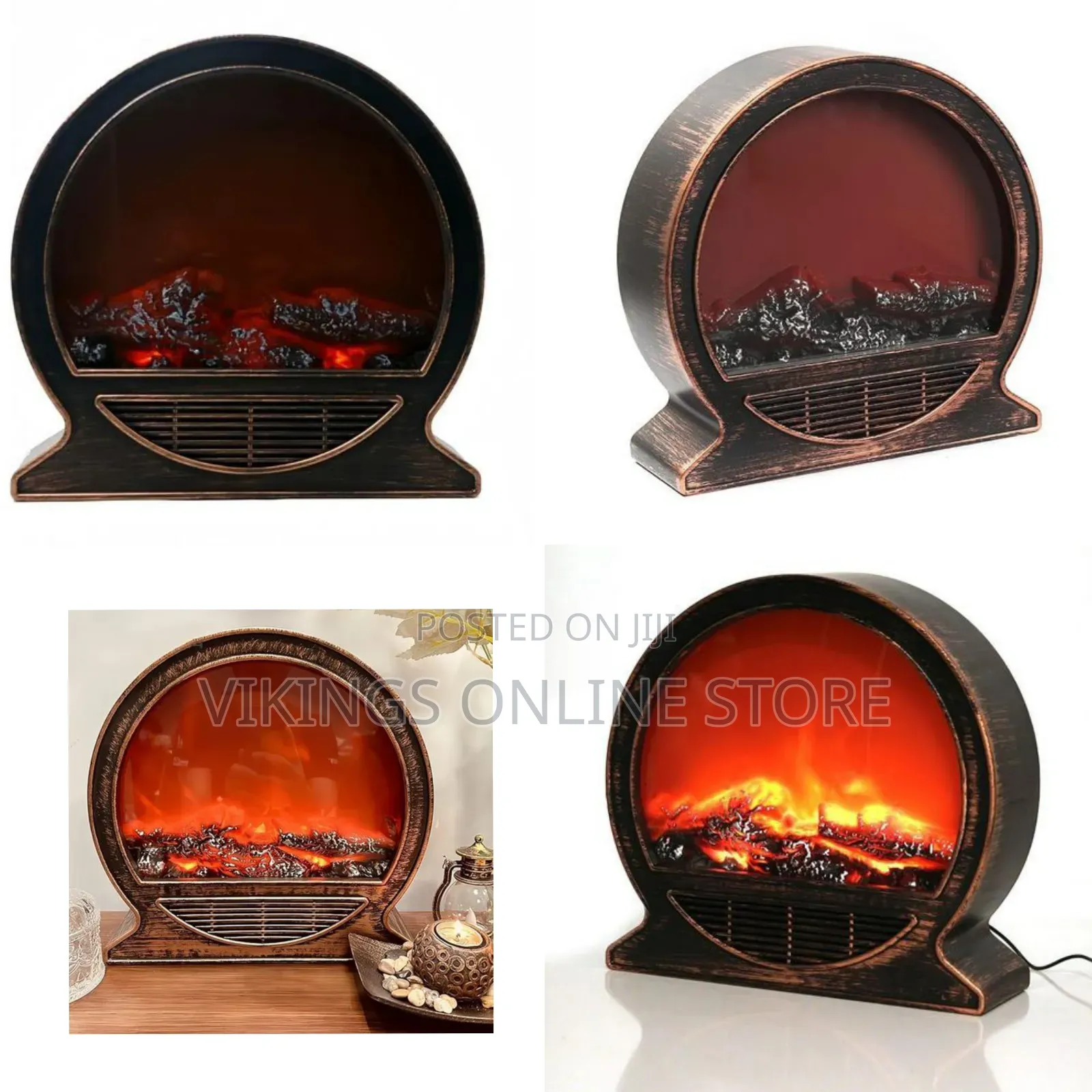 Simulated Led Fireplace Lantern Usb Battery Powered Flameless Light