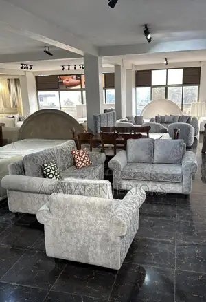 Stunning Light Gray Patterned Sofa Set | Perfect for Modern Homes