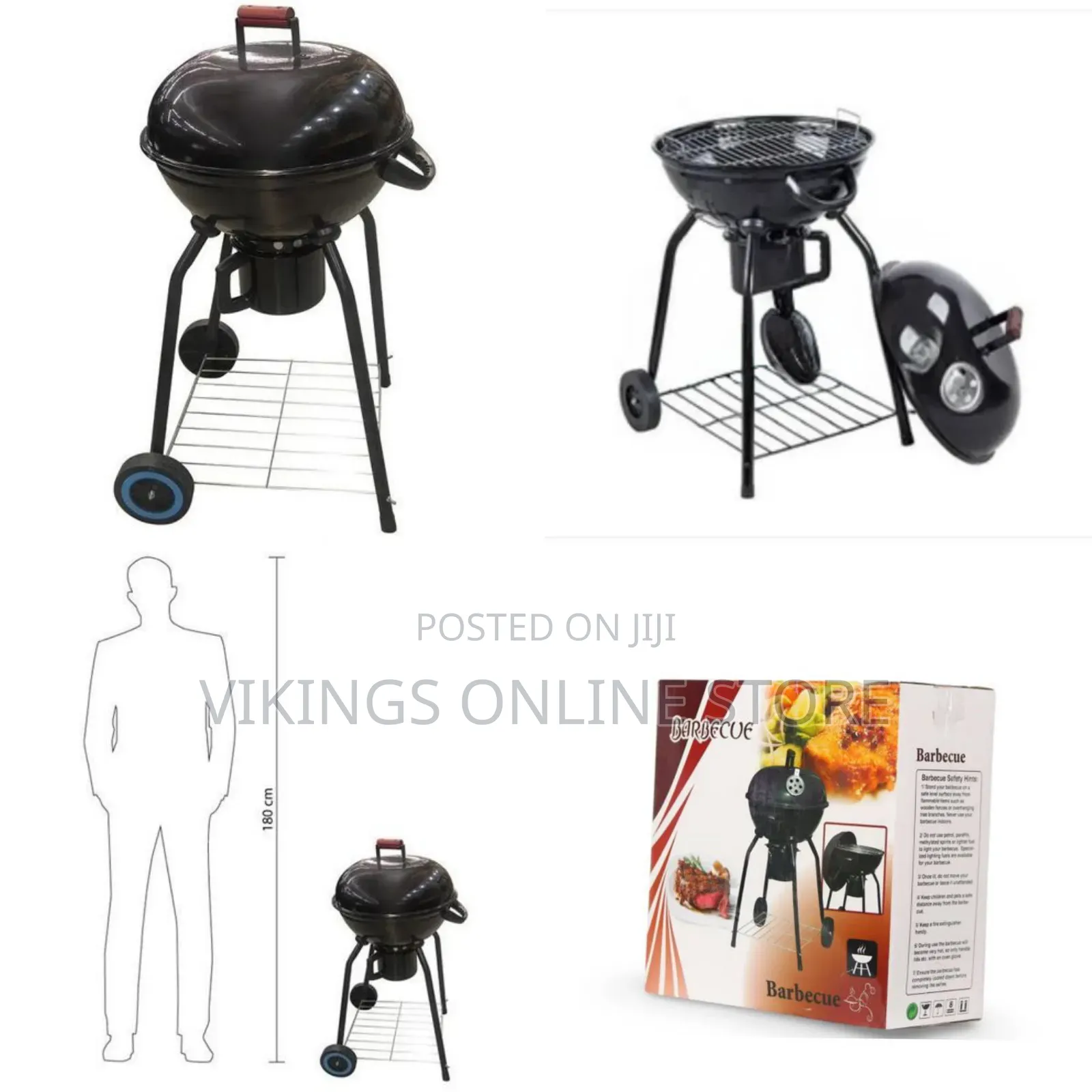 Kettle Charcoal Grill 45cm for Outdoor Cooking BBQ Barbecue Coal Kettl