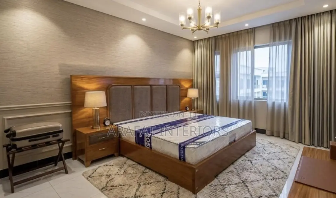 Spacious Contemporary Bedroom Interior With Neutral Tones