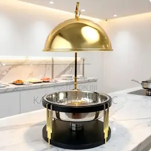 Luxury 9.5qt Stainless Steel Round Chafing Dish With Hanging Lid