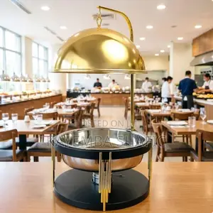 Luxury 9.5qt Stainless Steel Round Chafing Dish With Hanging Lid