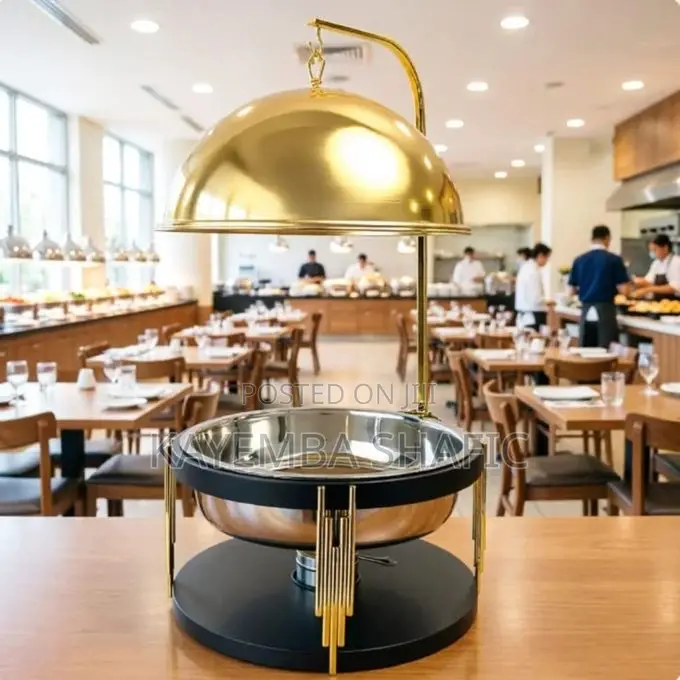 Luxury 9.5qt Stainless Steel Round Chafing Dish With Hanging Lid