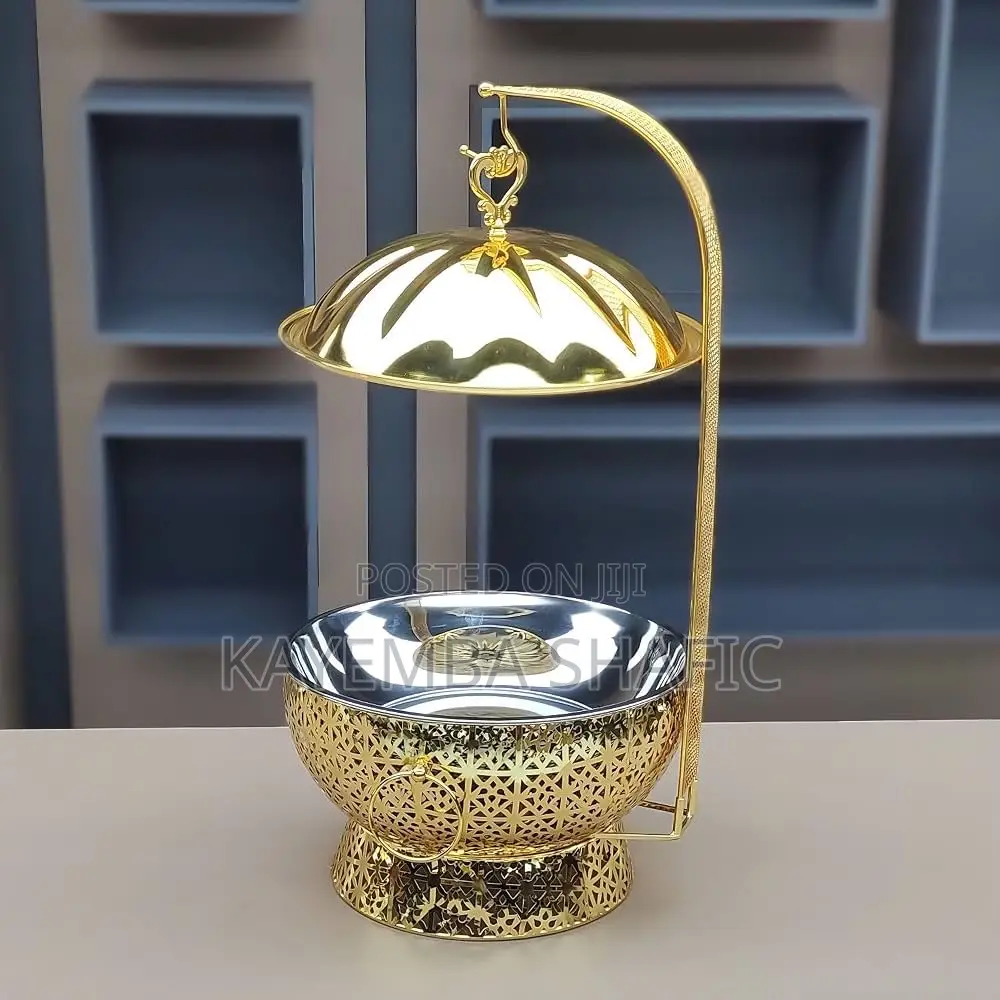 Luxury 8l Gold Chafing Dish Buffet Food Warmer With Hanging Lid