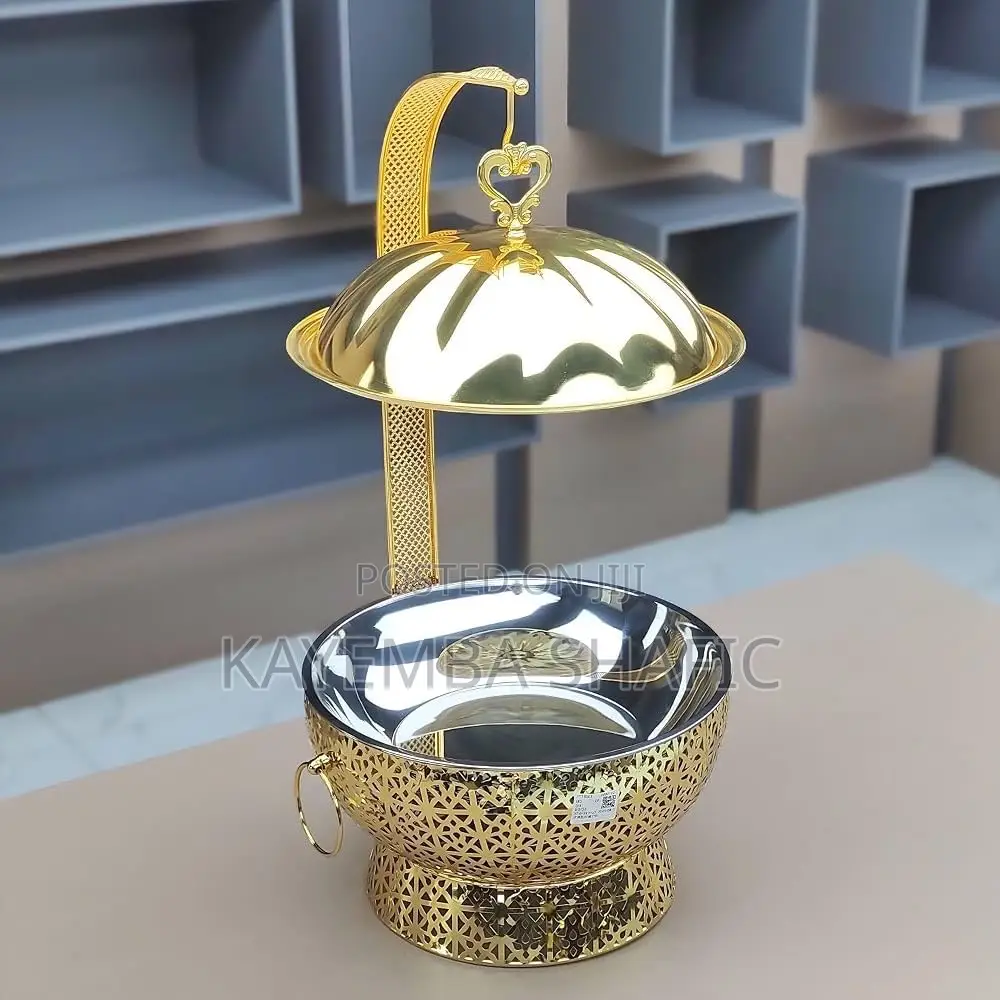 Luxury 8l Gold Chafing Dish Buffet Food Warmer With Hanging Lid