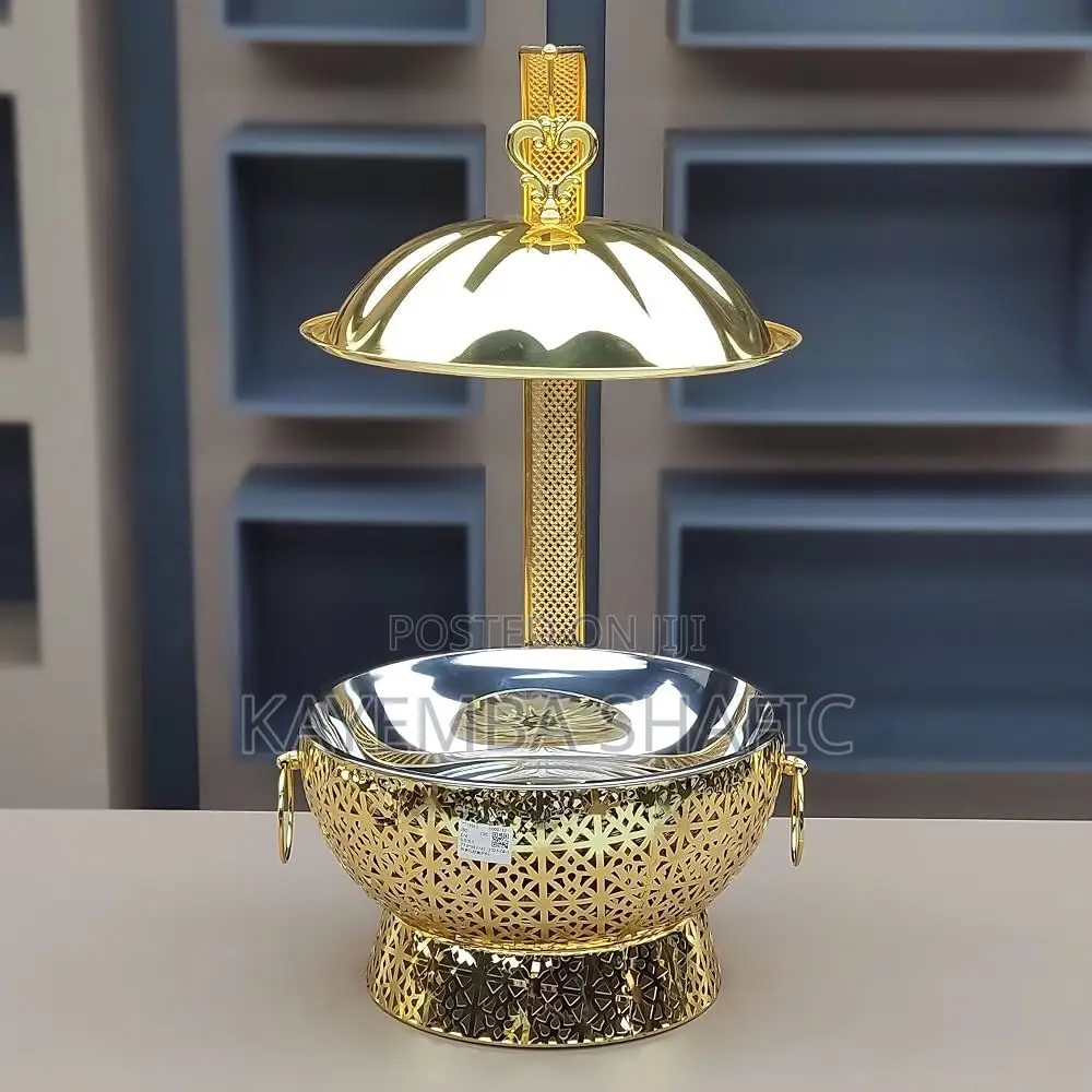 Luxury 8l Gold Chafing Dish Buffet Food Warmer With Hanging Lid