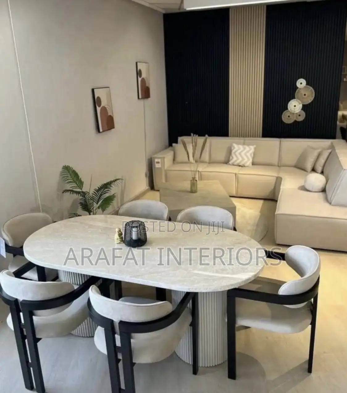 Modern High-Gloss 6-Seater Family Dining Set