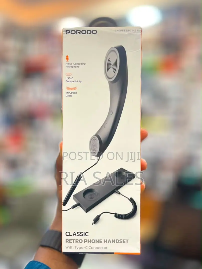 Porodo Classic Retro Phone Headset With Type-C Connector