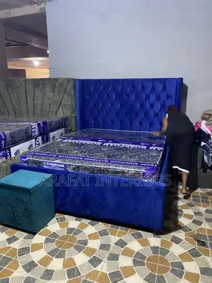 Modern High Tufted Velvet Bed