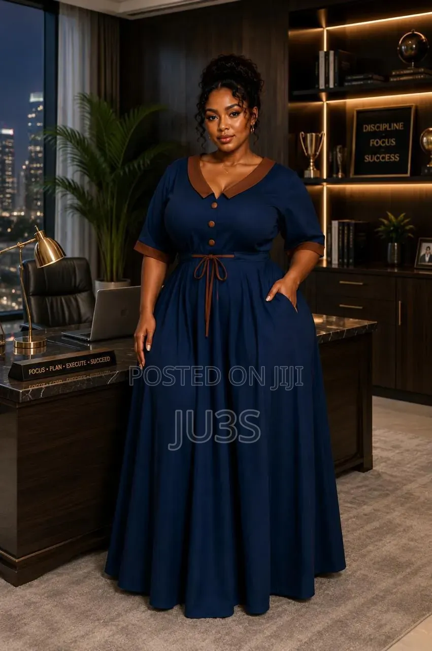 Elegant Navy Blue Maxi Dress