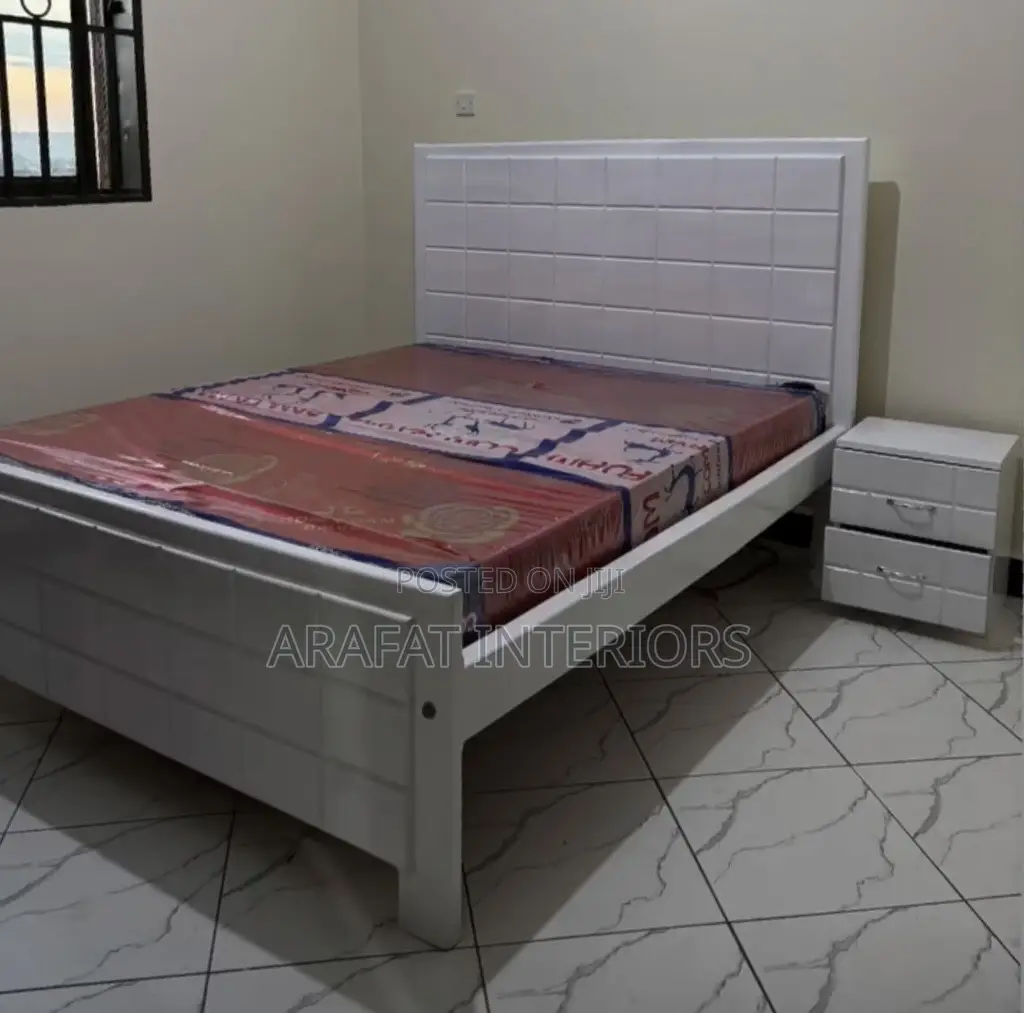Brand New White Tiled Panel Bed Set 