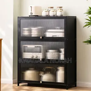 A 3 Tier Kitchen Storage Cabinet Black