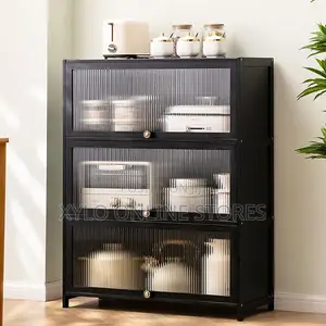 A 3 Tier Kitchen Storage Cabinet Black