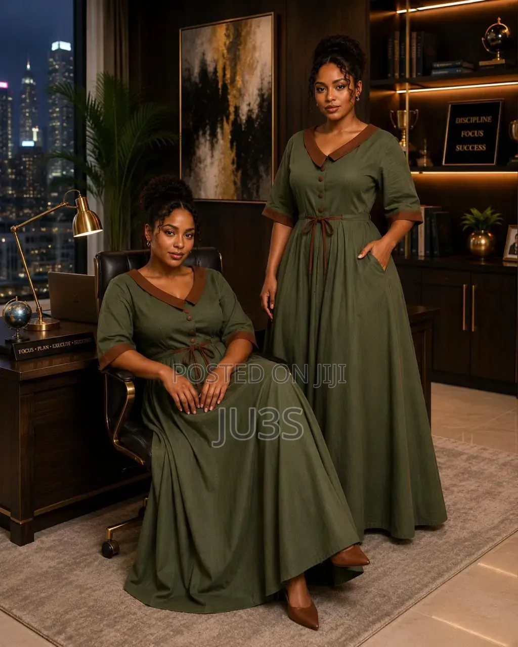 Shein Chikora Plus Size Olive Green Dress