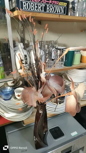 Uk Used Brown, Twisted Ceramic Vase.