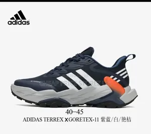 These Are Adidas Terrex Shoes, Featuring a Blue and White Design