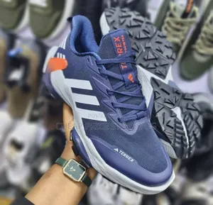 These Are Adidas Terrex Shoes, Featuring a Blue and White Design