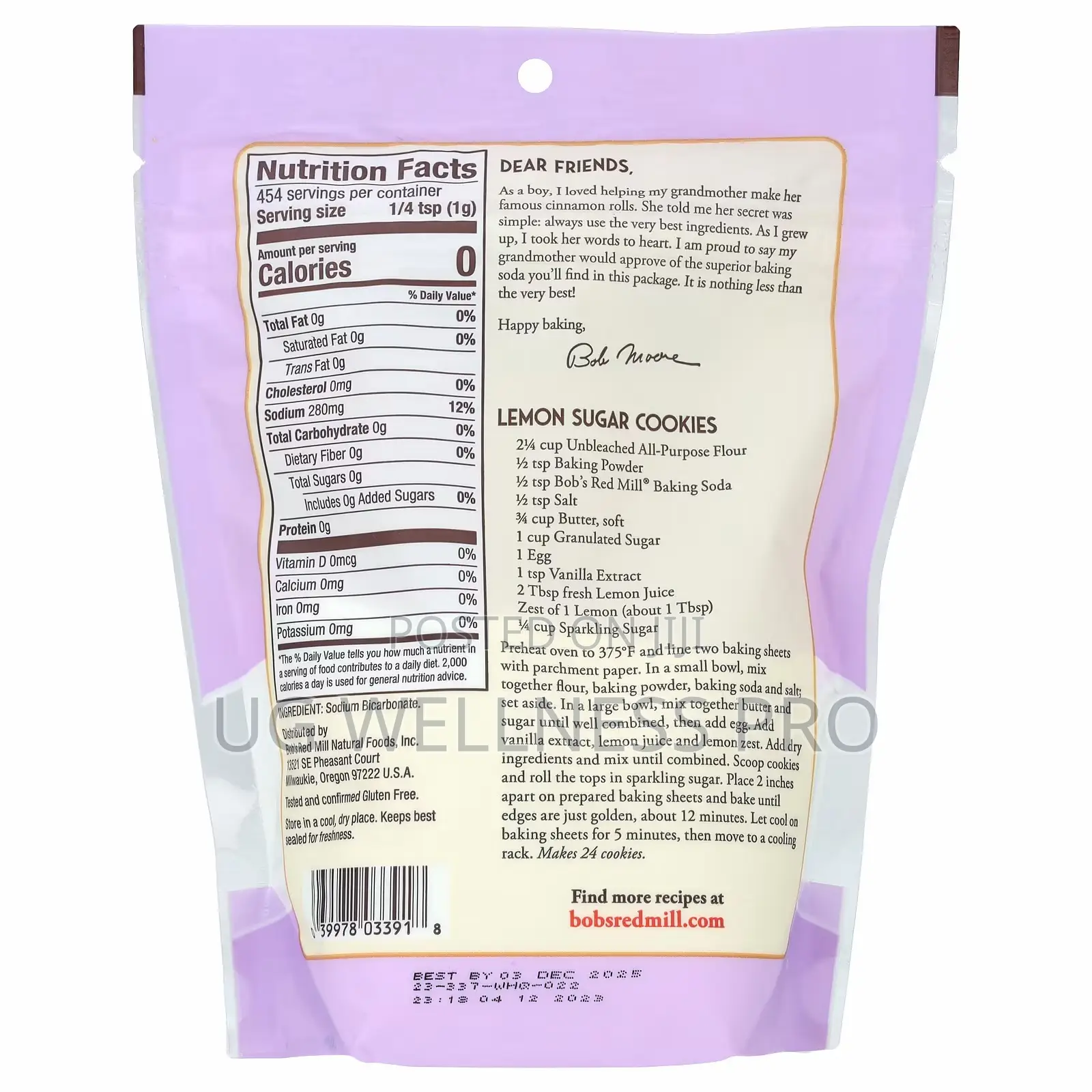 Bob's Red Mill Bicarbonate Of Soda, 1 Lb (454 G)