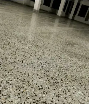 Terrazo Floor Finished Black and Gray at Mainhall