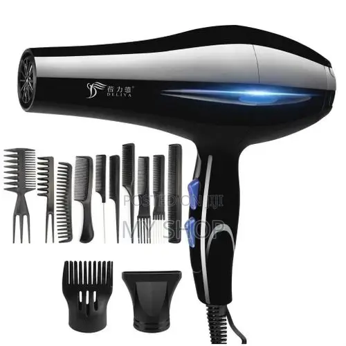 Hair Dryer Professional Fast Heating Hot and Cold + Free Set of Comb