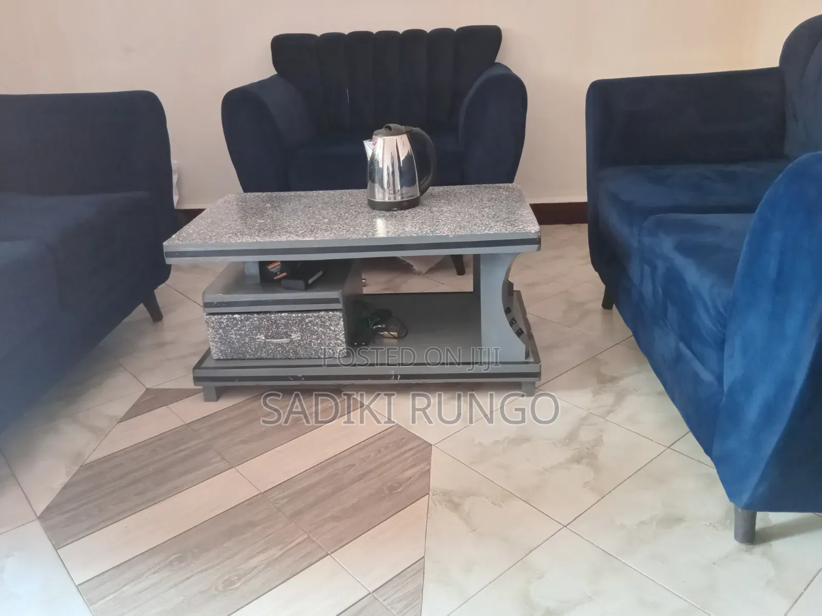 Furniture Blue Chairs and Table. The Blue Color of River Nile.