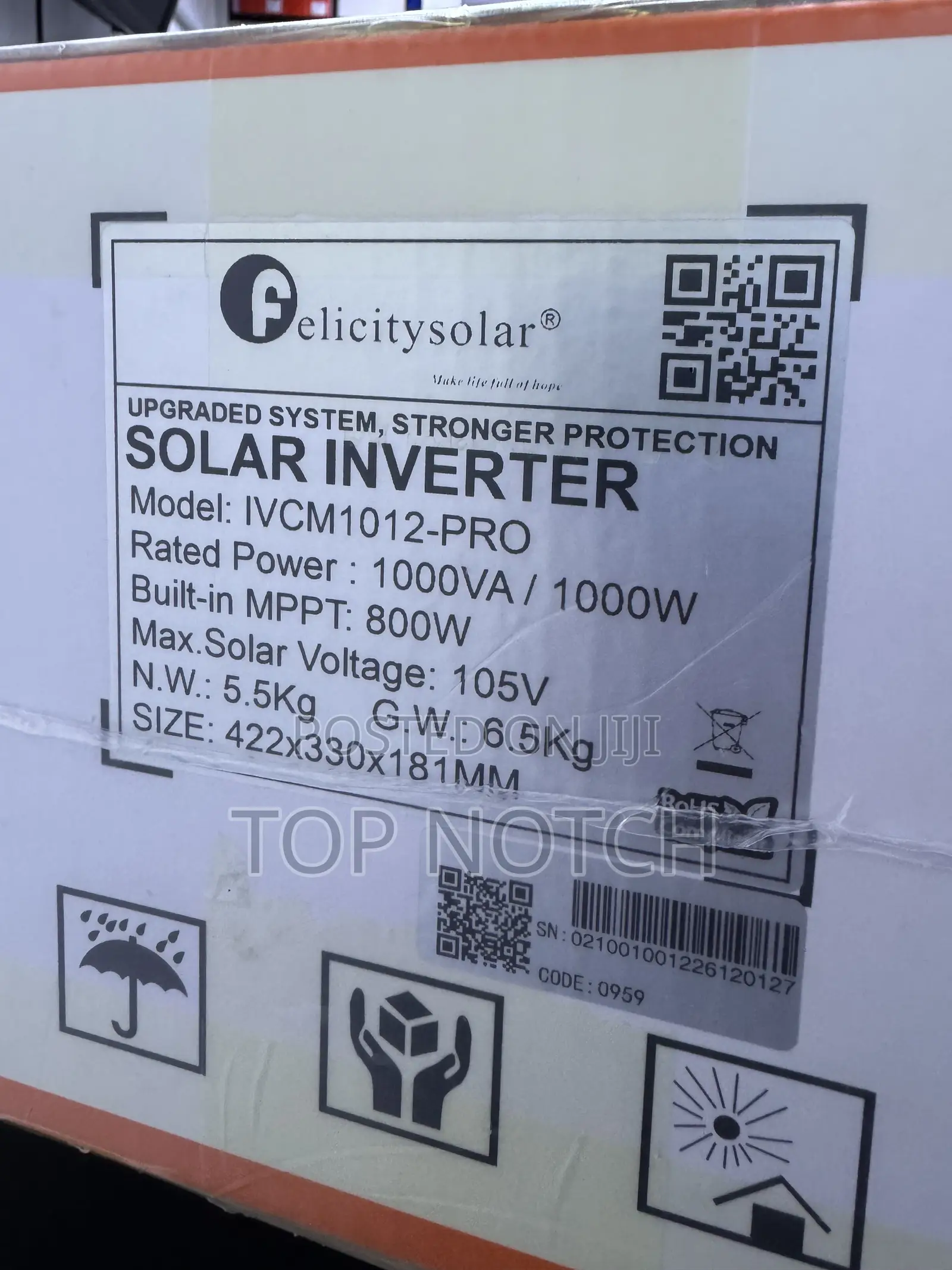 1kva/1000w/12v Felicity Hybrid Inverter
