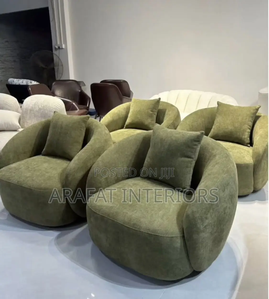 Tufted Sky Green Modular Sofa