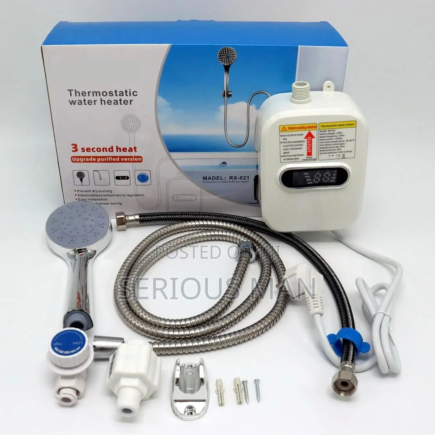 3500w Instant Electric Tankless Water Heater Set