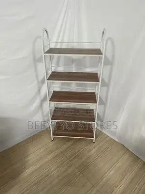 -Tier Industrial-Style Storage Rack – Wood White Metal