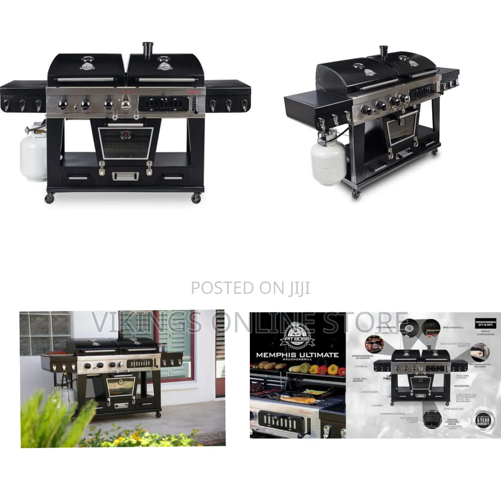 Ultimate 4-in-1 Lp Gas ,Charcoal Combo Barbecue Grill With Electric