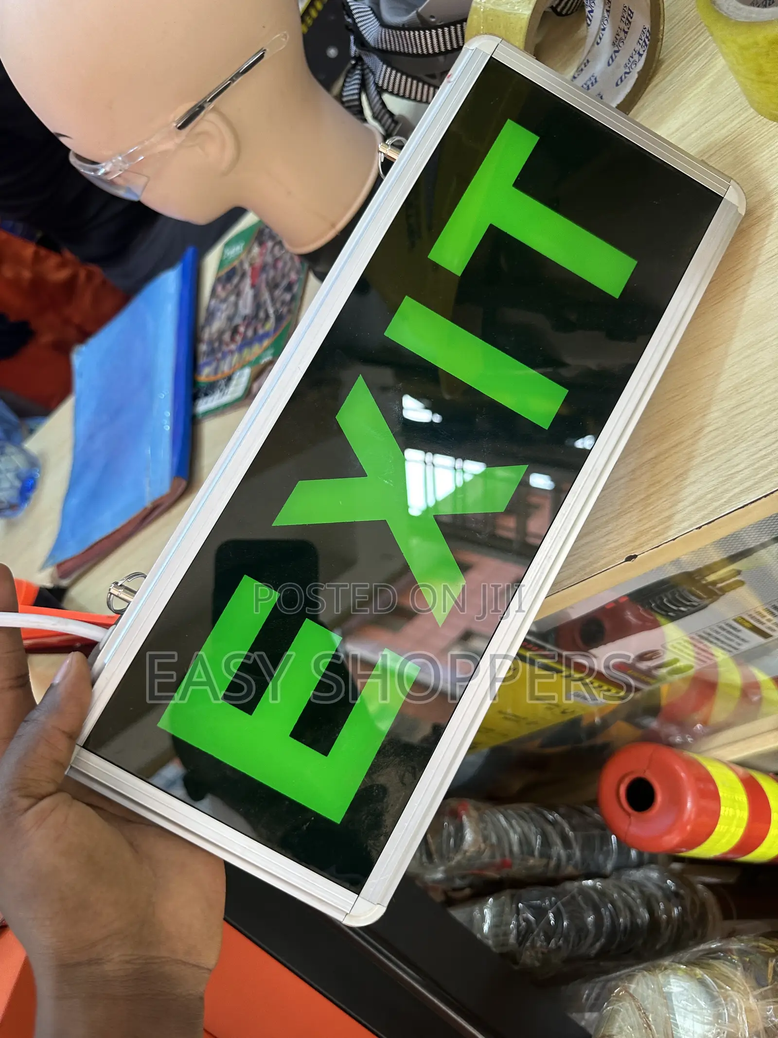 Wall-mounted Led Exit Sign With Lighting