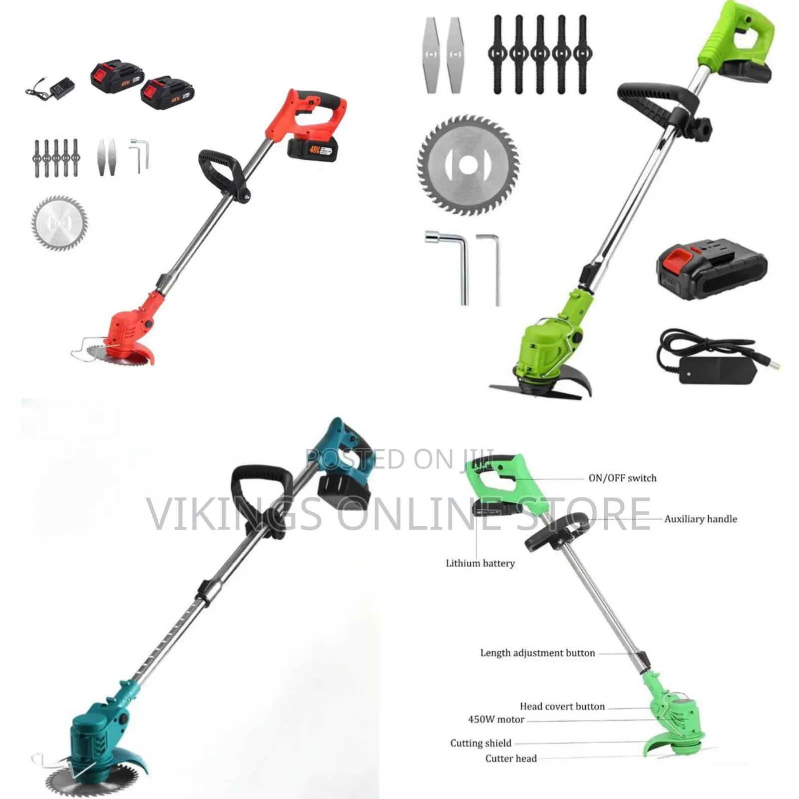 3-in-1 Electric Lawn Mower Cordless 600w 3.0ah Battery 24v Lithium-Ion