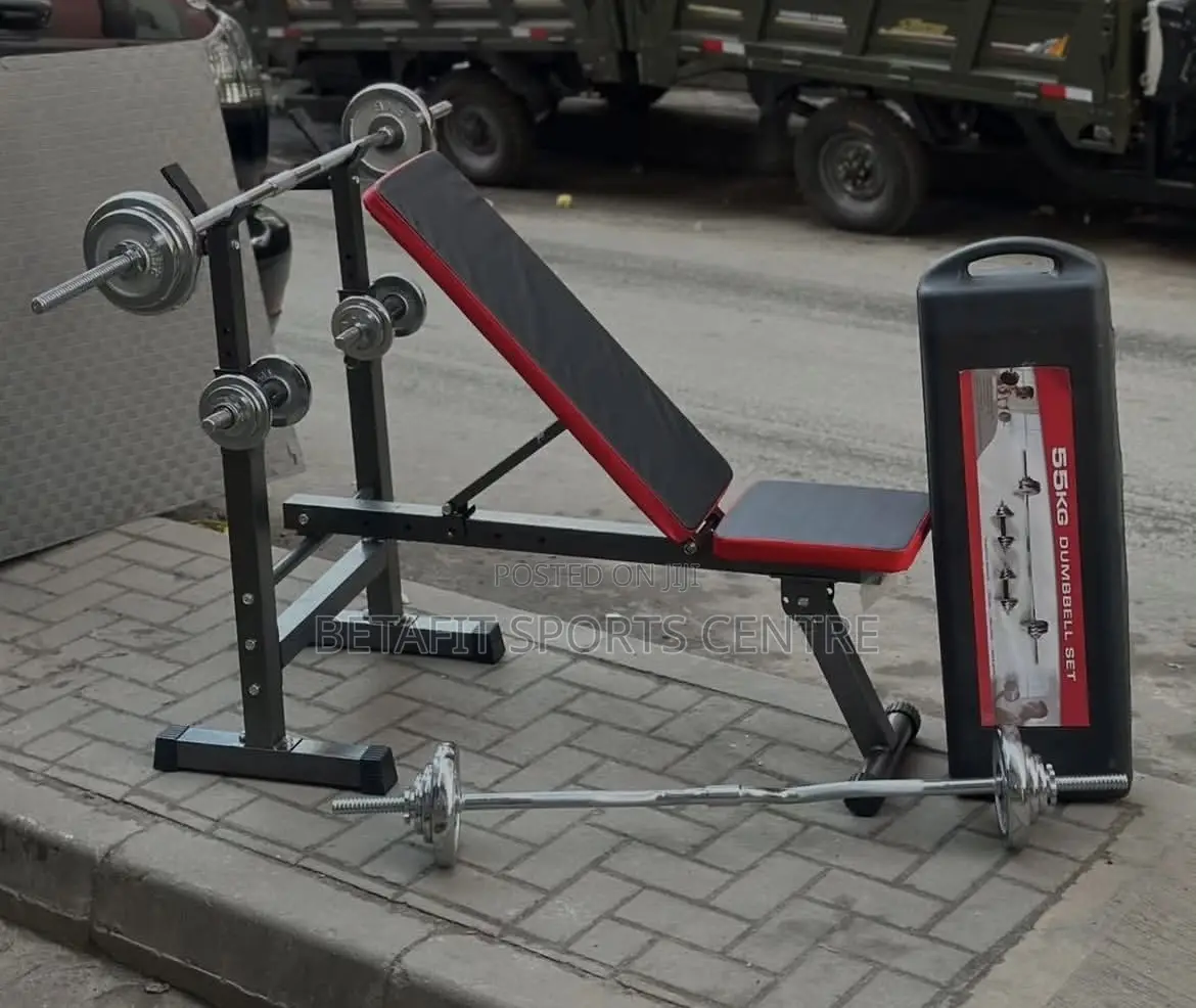 Adjustable Bench With 55kg Dumbbell Set
