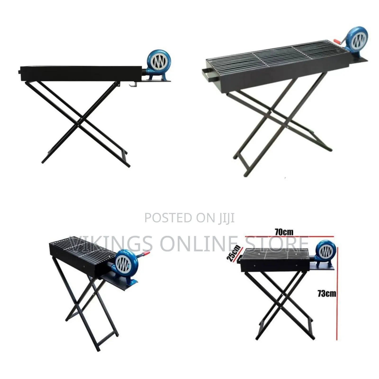 80x30cm Portable Charcoal BBQ Foldable Barbecue Grill Camping Picnic