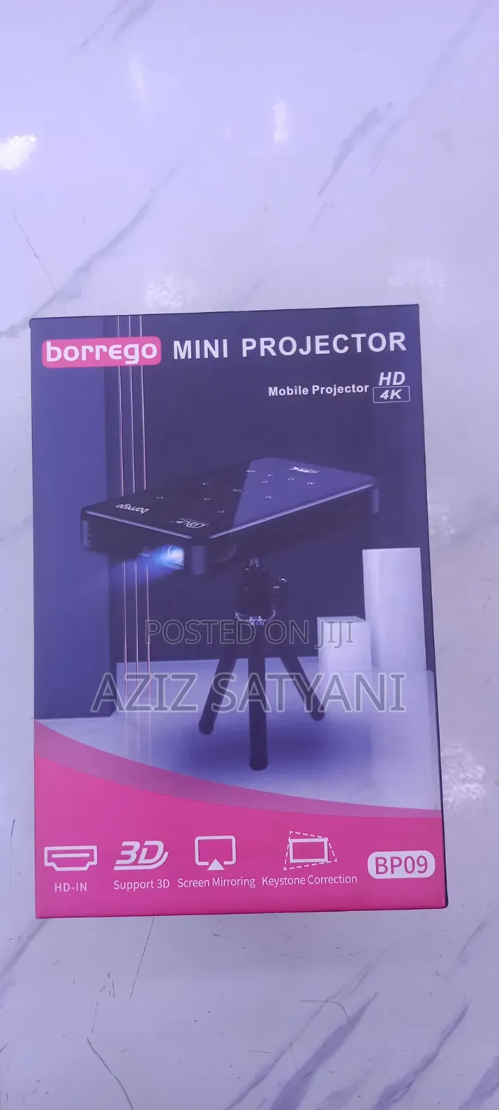 Borrego Mini Projector Ultra Hd Home Cinema Built Wifi 1000lum T200