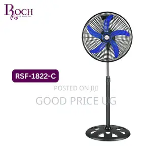 Roch 18-Inch Stand Fan Fdistinctive Blue Blades.