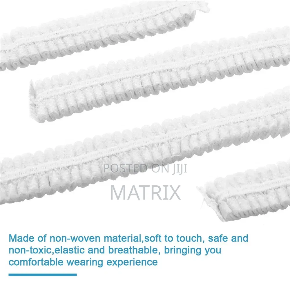 100pc Disposable Hair Net Non Woven Head Bouffant Hair Cap