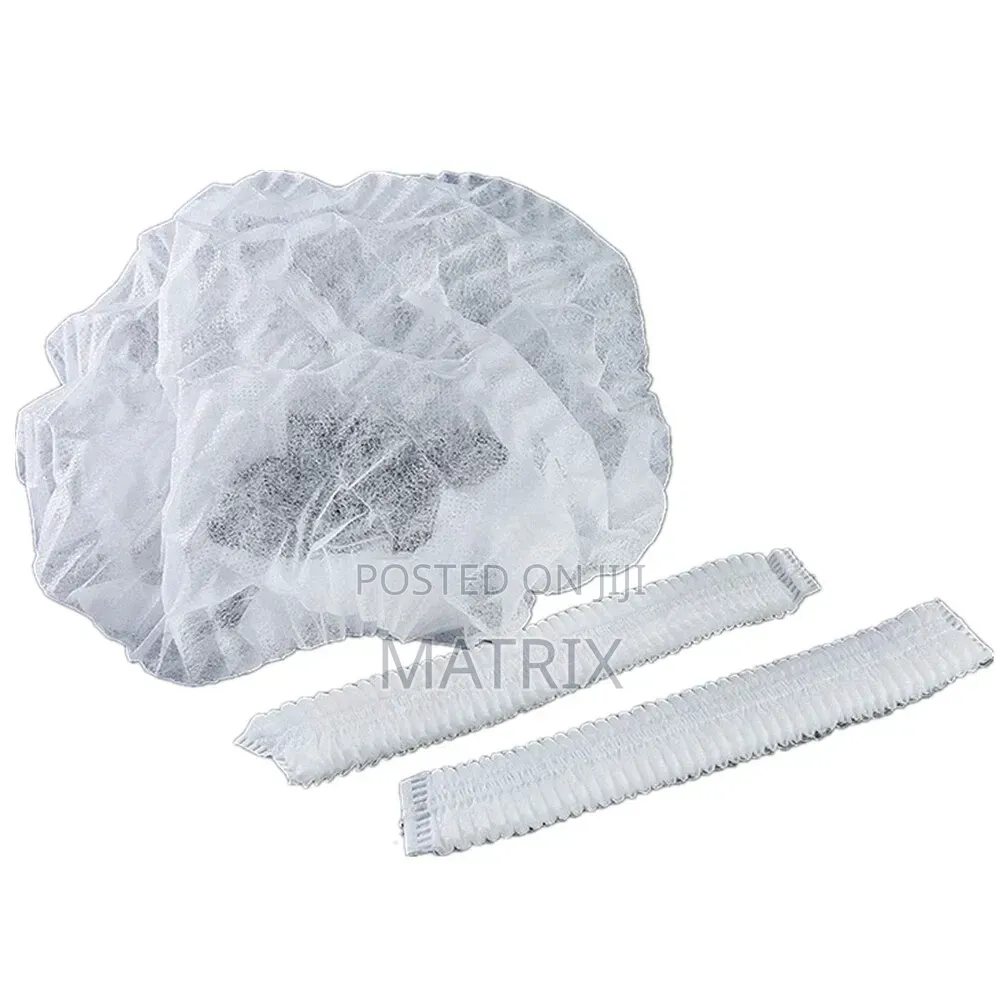 100pc Disposable Hair Net Non Woven Head Bouffant Hair Cap