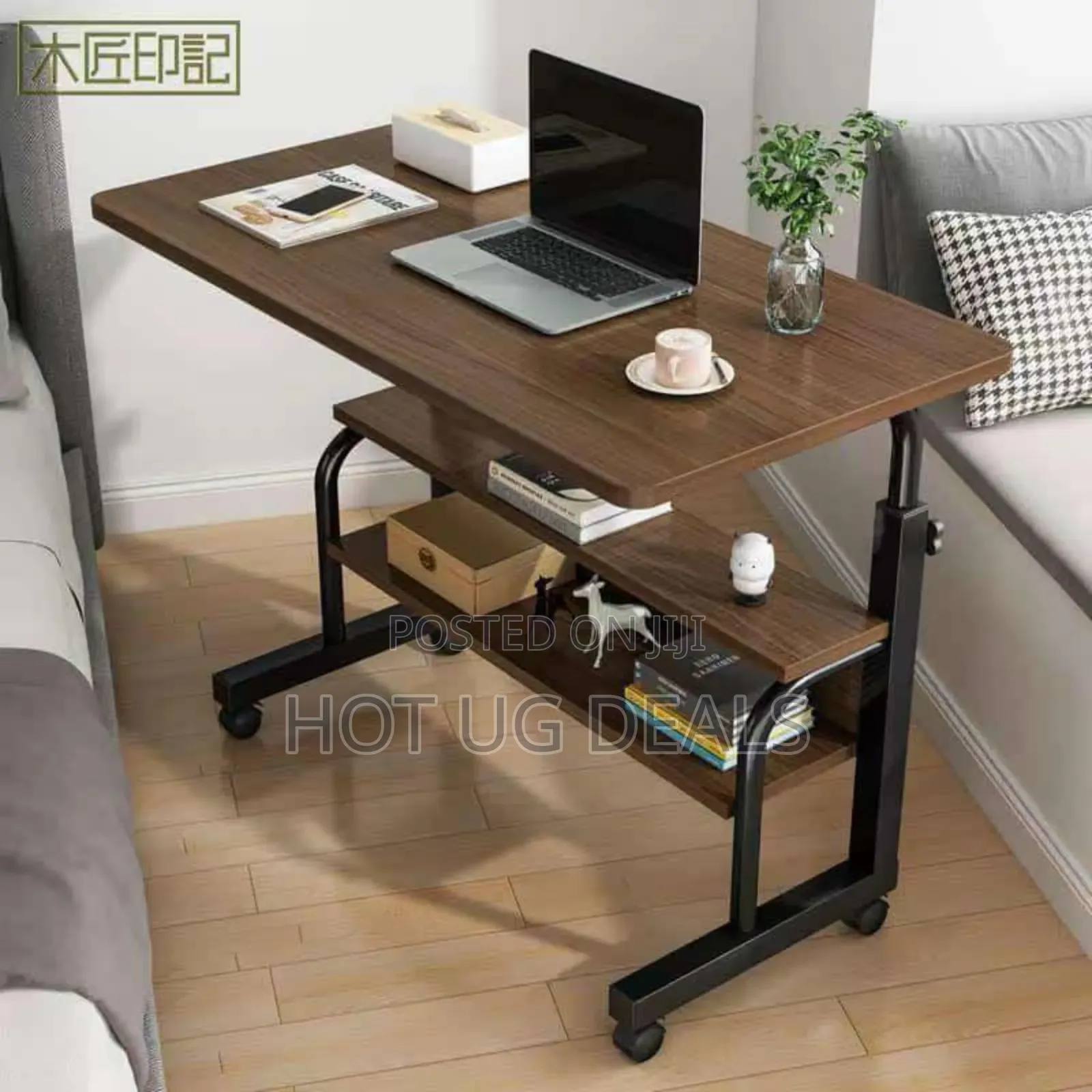 Adjustable Bedside Table- 60cm Laptop Table With Wheels