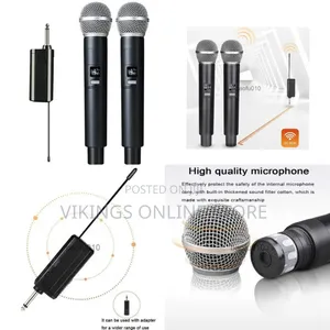Karaoke Dual Wireless Microphone Handheld Dynamic Mic Uhf Rechargable