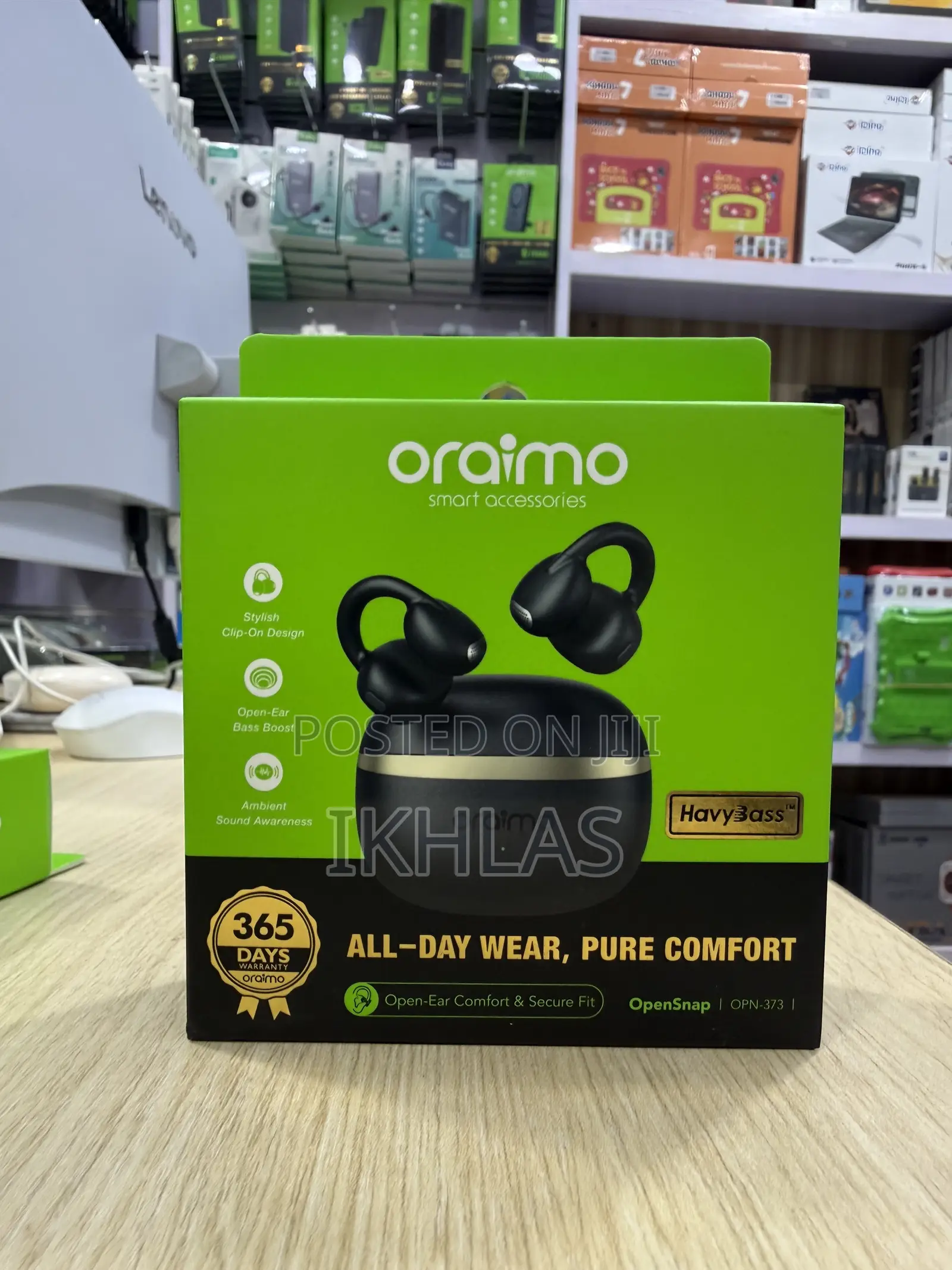 Oraimo Opensnap Opn-373 Earpods Stylish Clip-on Design , Open Ear Bass